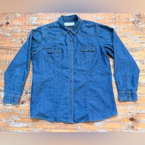 Bit & Bridle classic denim western snap two spade flap pockets